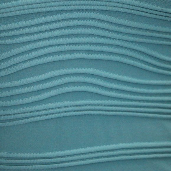 Alloy Apparel Teal Blue Peplum Style Short Sleeve Shirt - 3D Wavy Texture, Size - Picture 2 of 7